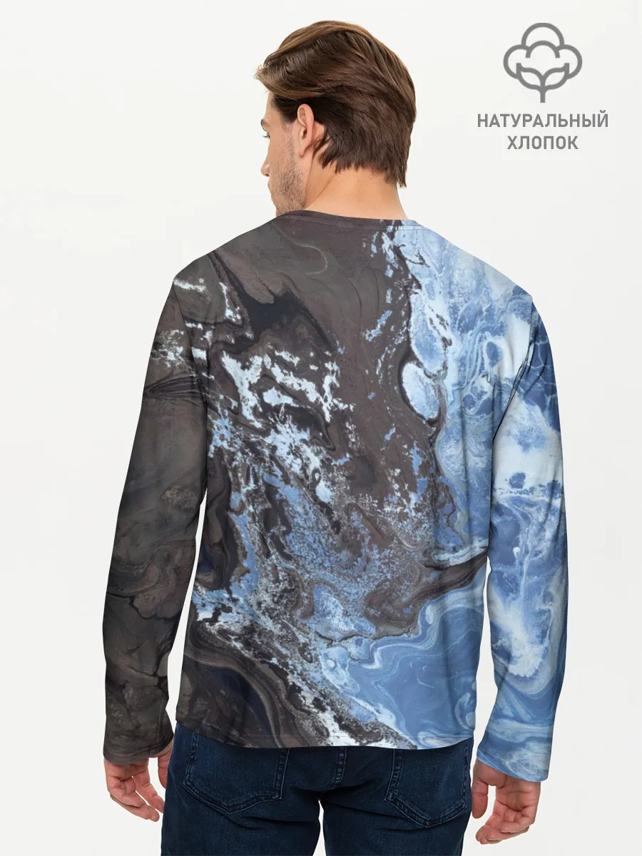 Мужской лонгслив базовый / Волны