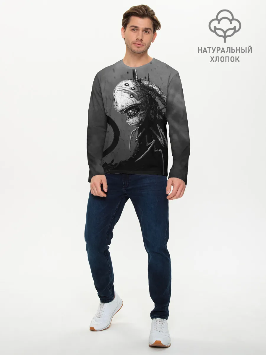 Мужской лонгслив базовый / Чернозём - Хронос