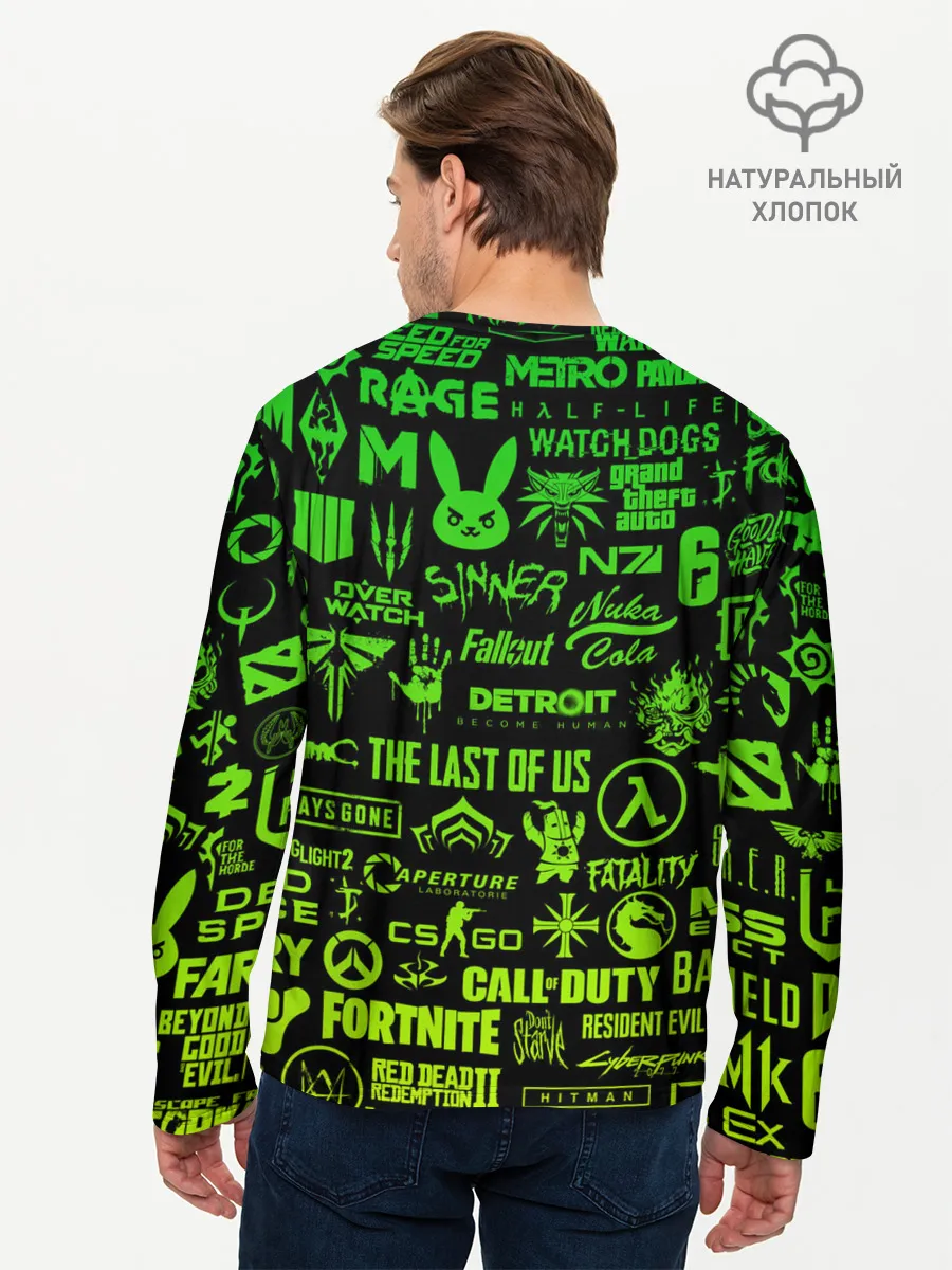 Мужской лонгслив базовый / ЛОГОТИПЫ ИГР