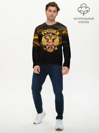 Мужской лонгслив базовый / Золотой герб