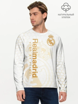 Мужской лонгслив базовый / Реал Мадрид