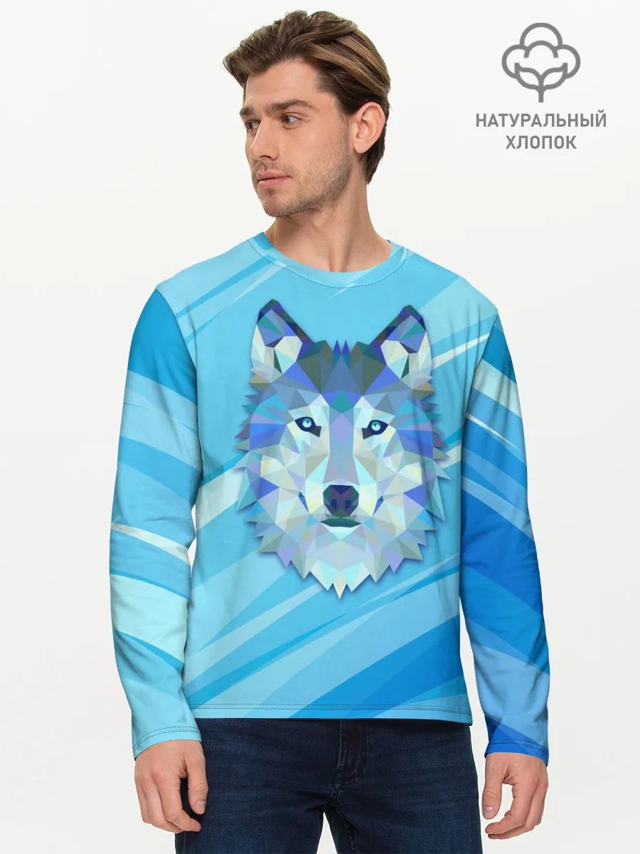 Мужской лонгслив базовый / Холодный волк