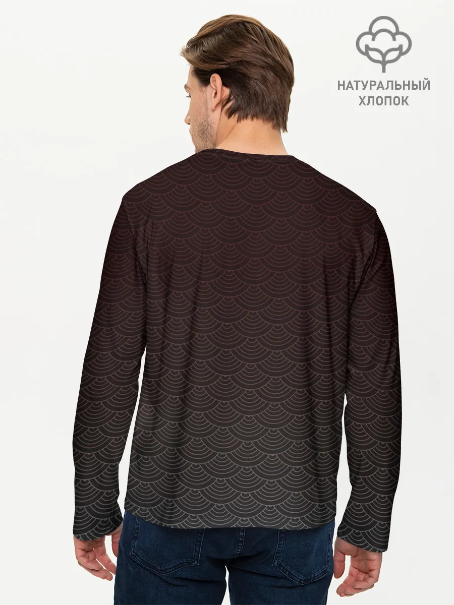 Мужской лонгслив базовый / Японский волк