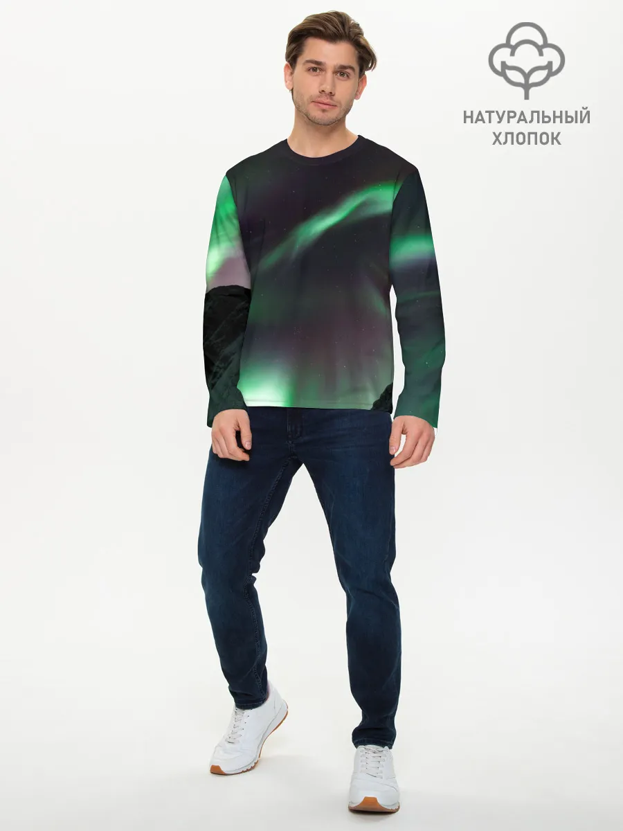 Мужской лонгслив базовый / Северное сияние