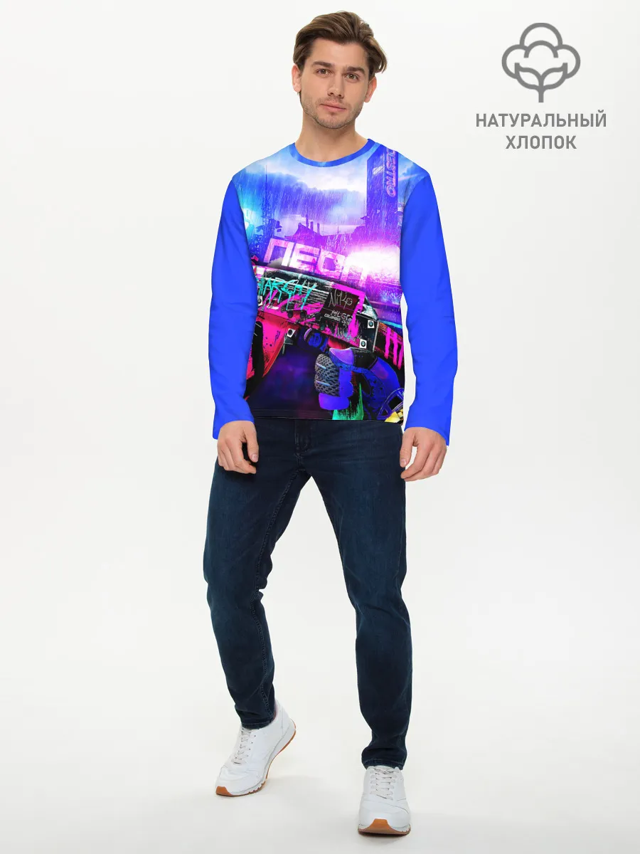 Мужской лонгслив базовый / CS GO:Неоновая Революция