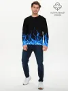 Мужской лонгслив базовый / Синий Огонь