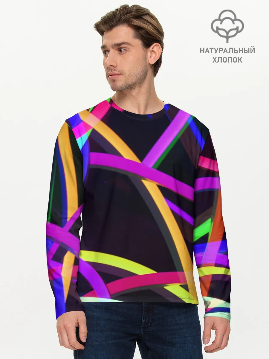 Мужской лонгслив базовый / Светящиеся полосы