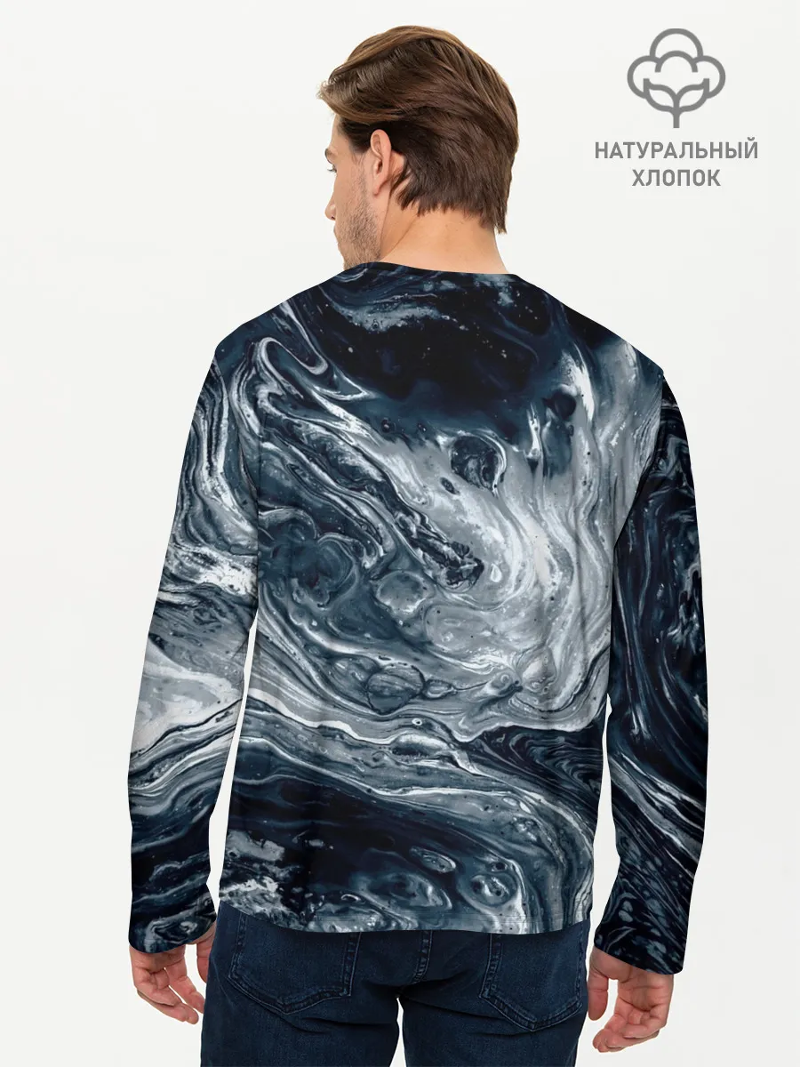 Мужской лонгслив базовый / Темные холодные краски