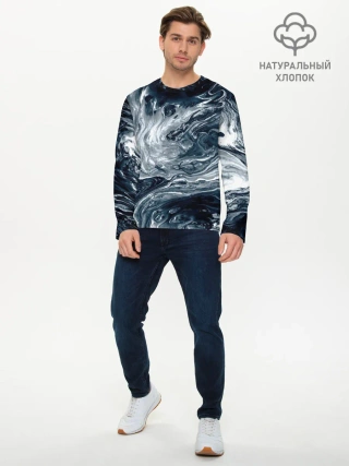 Мужской лонгслив базовый / Темные холодные краски