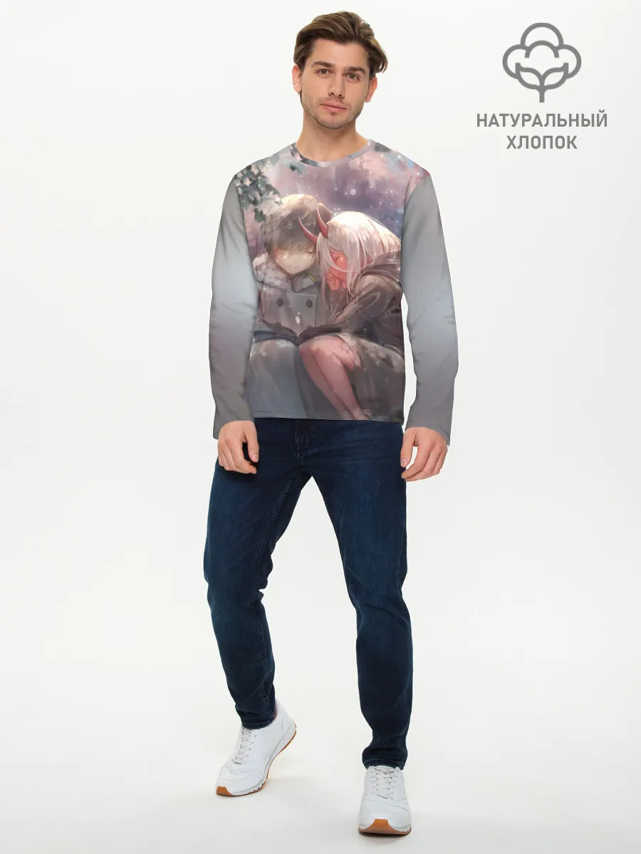 Мужской лонгслив базовый / Ноль два и Хиро вместе