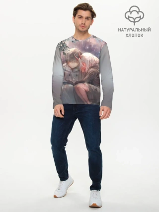 Мужской лонгслив базовый / Ноль два и Хиро вместе