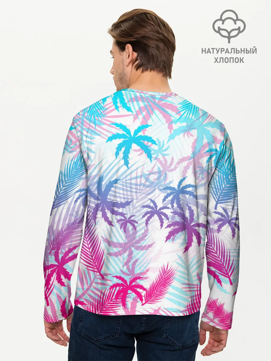 Мужской лонгслив базовый / НЕОНОВЫЕ ПАЛЬМЫ