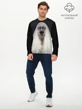 Мужской лонгслив базовый / Страшный призрак