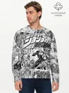 Мужской лонгслив базовый / Серый комикс jojo