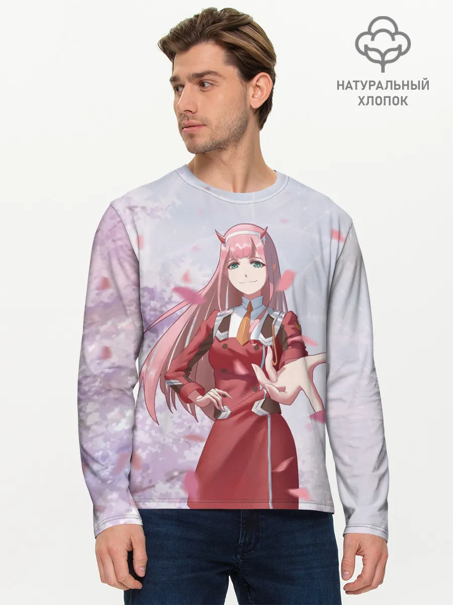 Мужской лонгслив базовый / ноль два рука