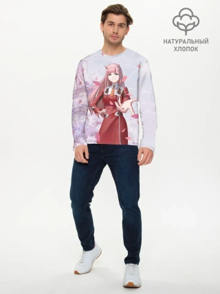 Мужской лонгслив базовый / ноль два рука