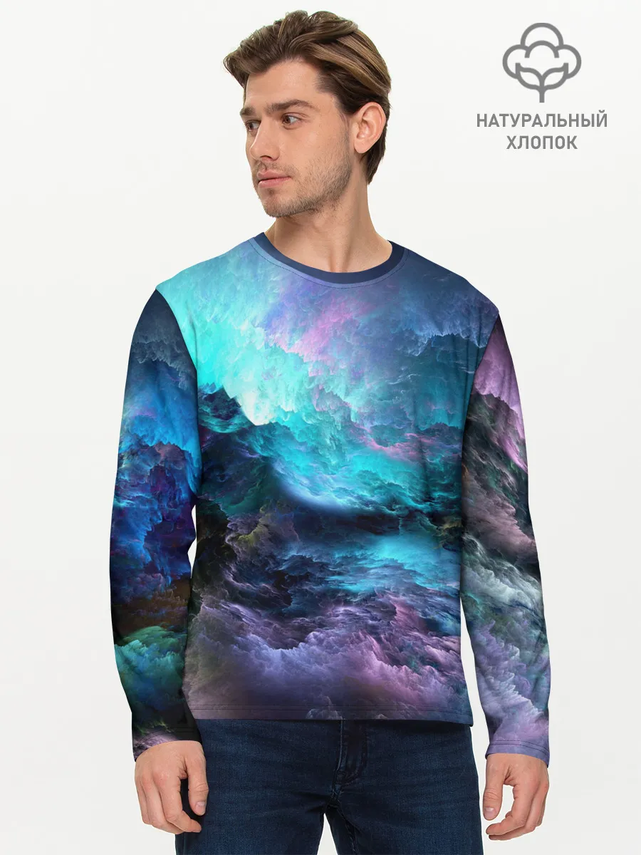Мужской лонгслив базовый / ФРАКТАЛЬНЫЙ КОСМОС | SPACE