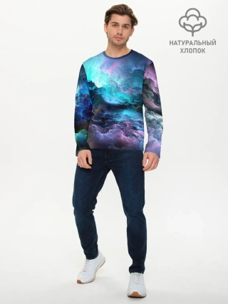 Мужской лонгслив базовый / ФРАКТАЛЬНЫЙ КОСМОС | SPACE
