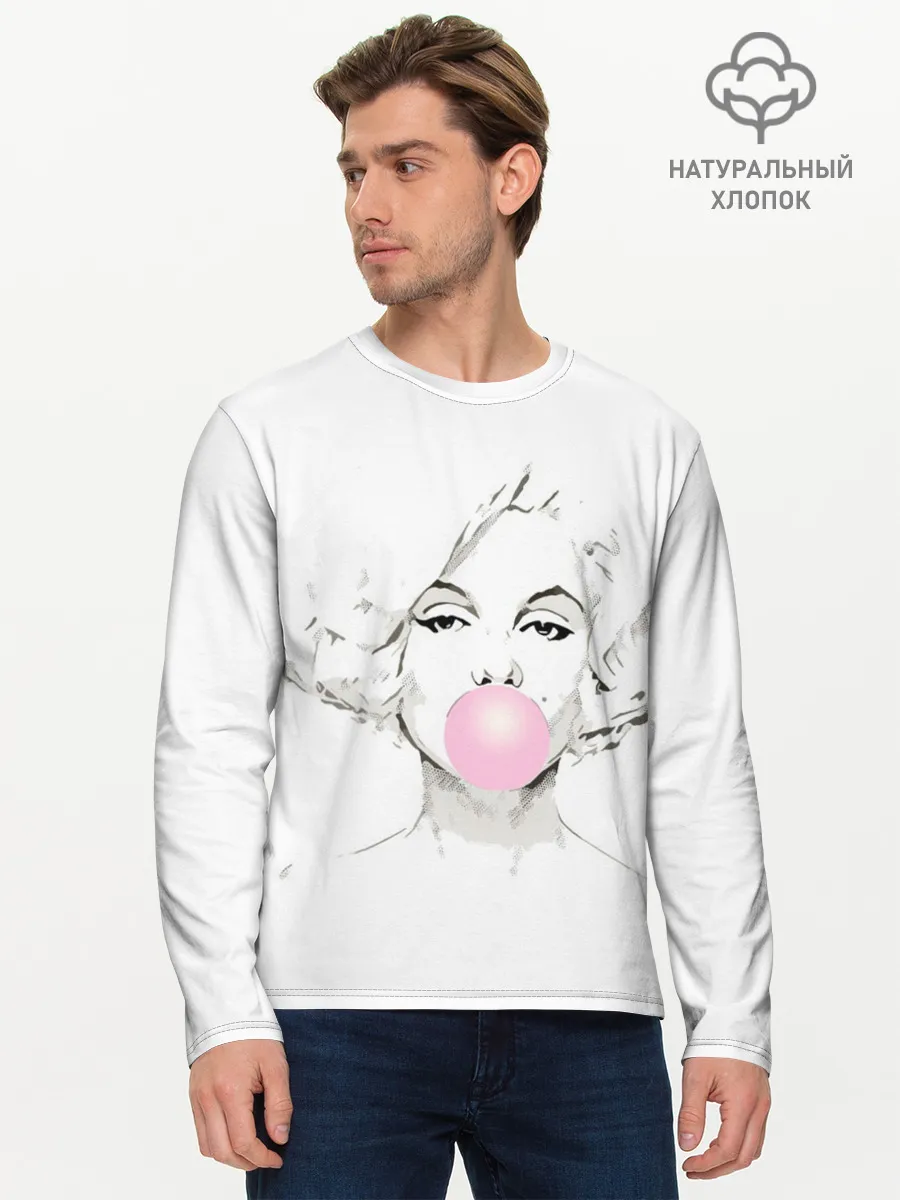 Мужской лонгслив базовый / Мэрилин Монро