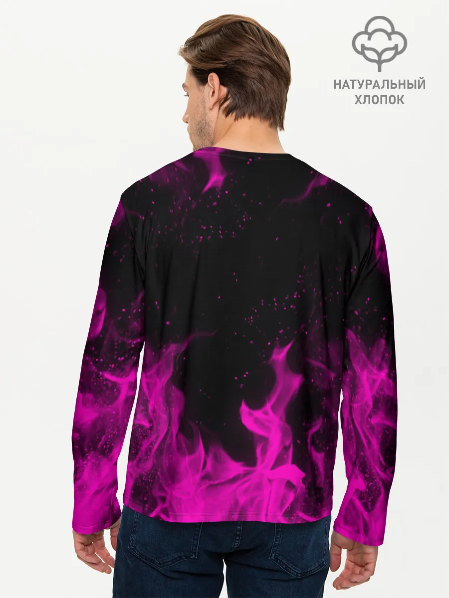Мужской лонгслив базовый / KILLER QUEEN розовое пламя