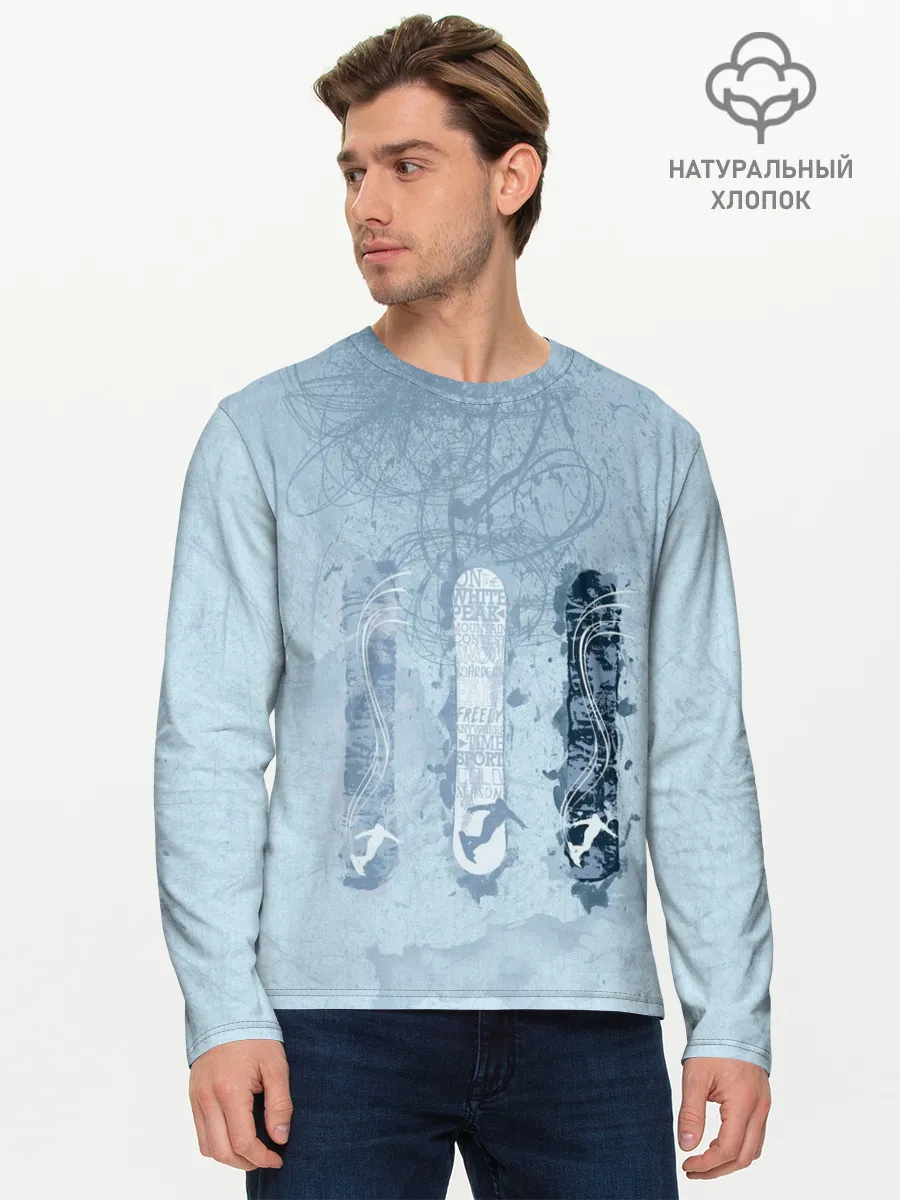 Мужской лонгслив базовый / три сноуборда