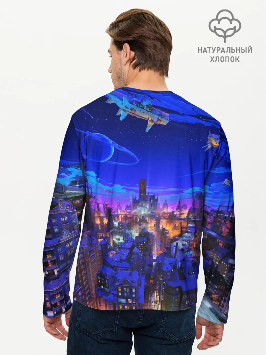 Мужской лонгслив базовый / Сказочный город