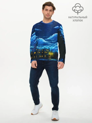 Мужской лонгслив базовый / ЗИМНЯЯ НОЧЬ