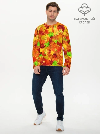 Мужской лонгслив базовый / Кленовые листья