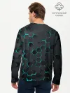 Мужской лонгслив базовый / 3D соты BLUE