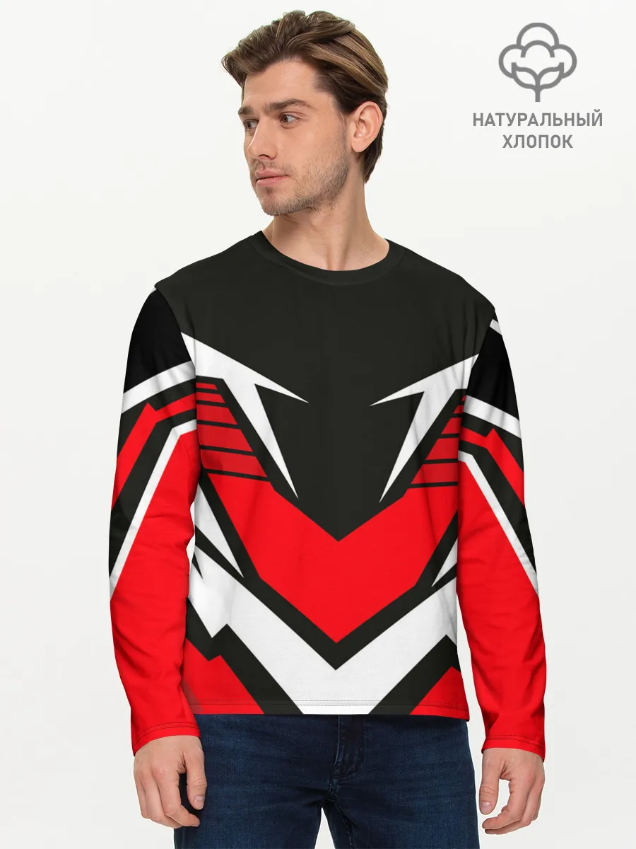 Мужской лонгслив базовый / Sports geometry 4