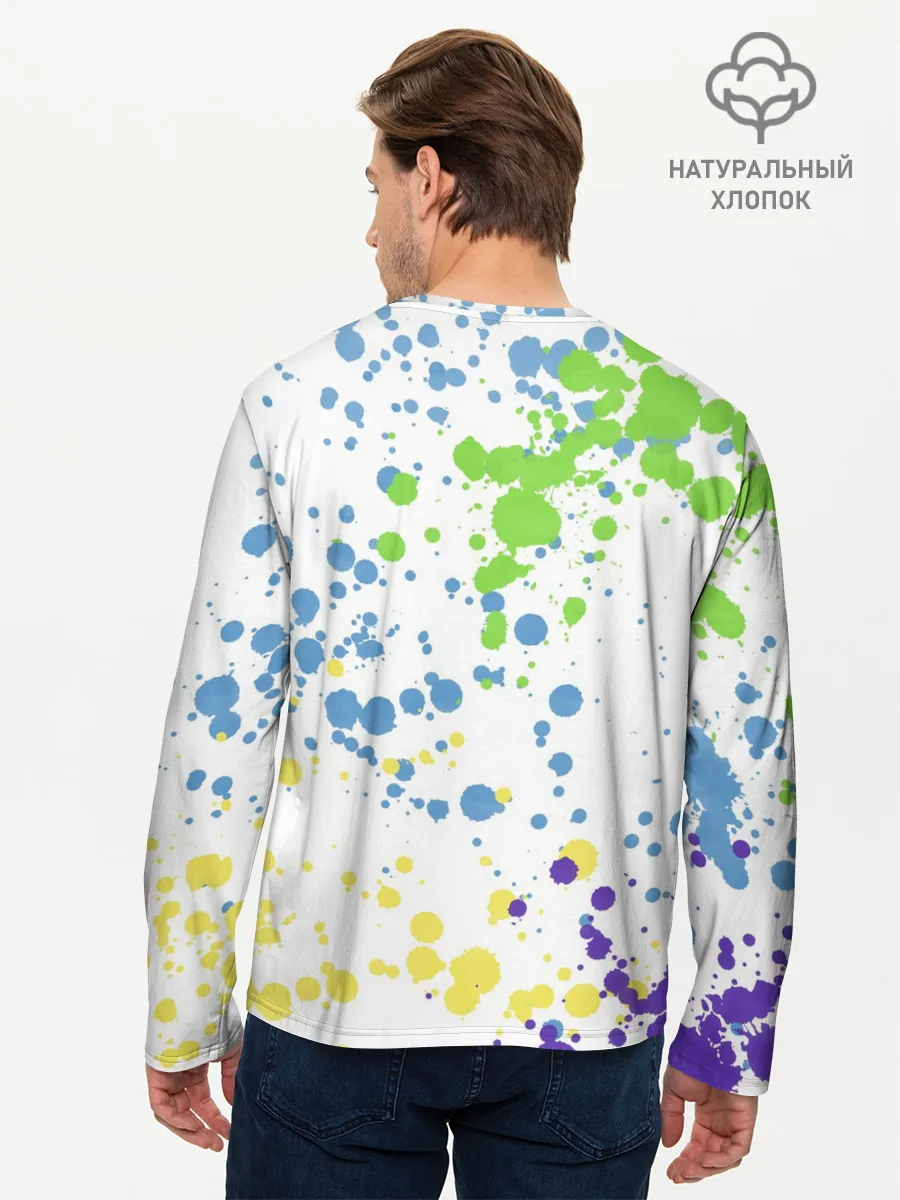 Мужской лонгслив базовый / Jojo зеленые пятна