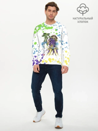 Мужской лонгслив базовый / Jojo зеленые пятна