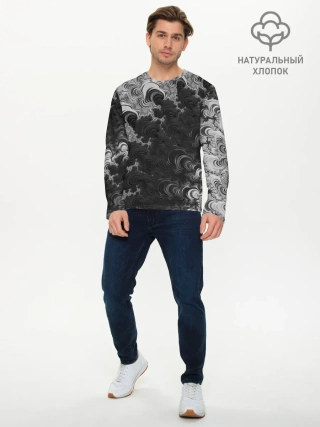 Мужской лонгслив базовый / Абстракция