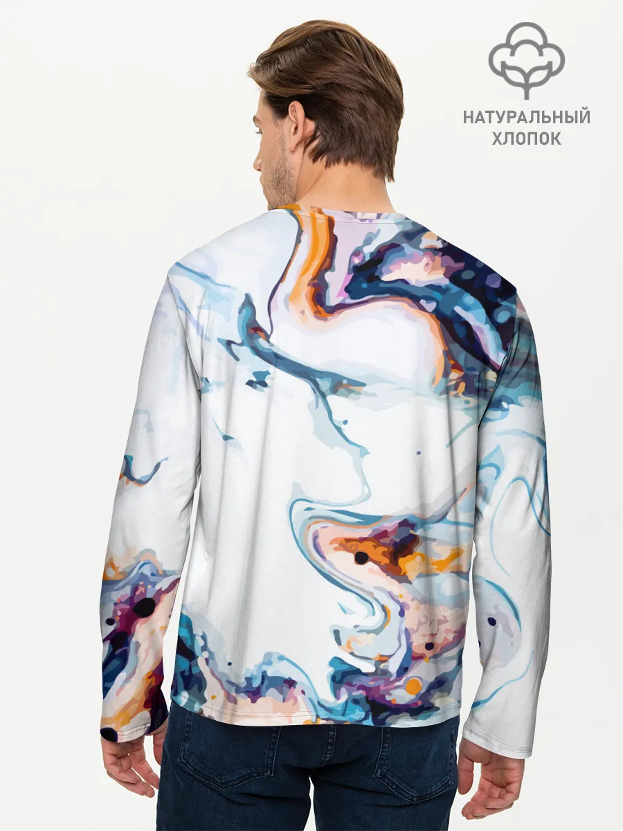 Мужской лонгслив базовый / Брызги красок