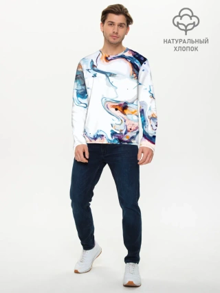 Мужской лонгслив базовый / Брызги красок
