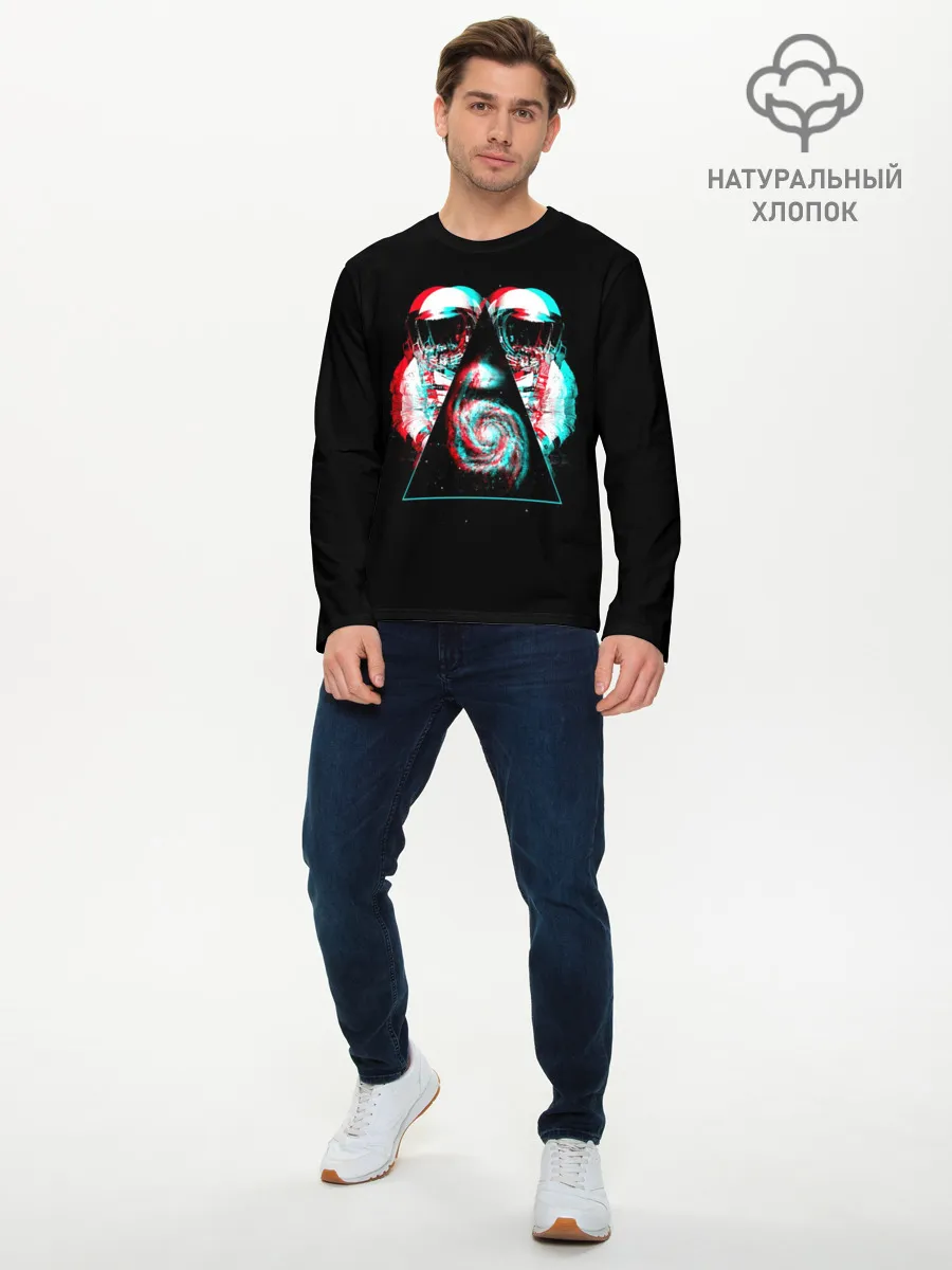 Мужской лонгслив базовый / Cosmo Glitch