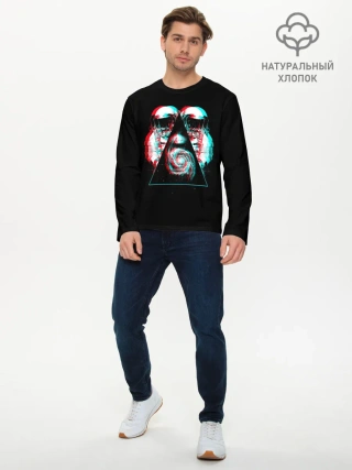 Мужской лонгслив базовый / Cosmo Glitch