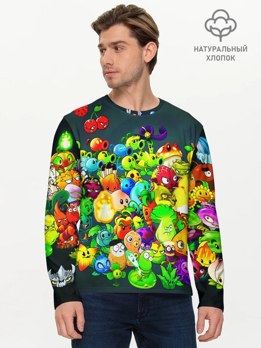 Мужской лонгслив базовый / Plants vs. Zombies