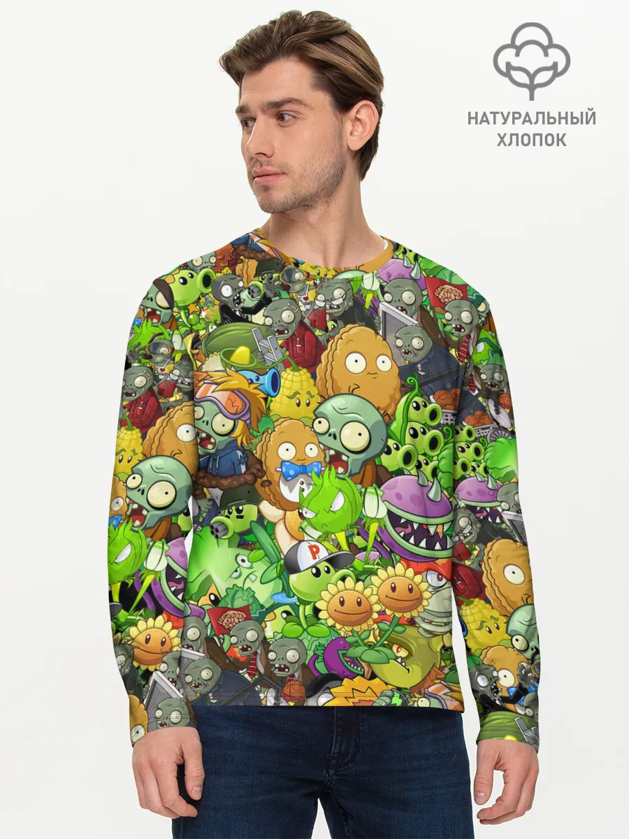 Мужской лонгслив базовый / PLANTS VS ZOMBIES