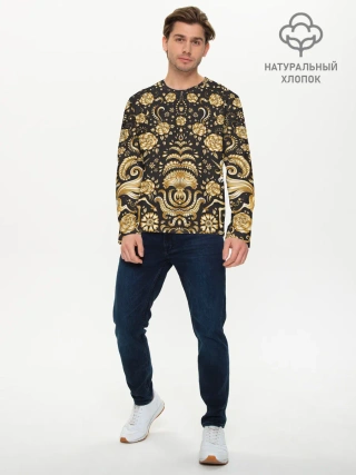 Мужской лонгслив базовый / Gold & Black