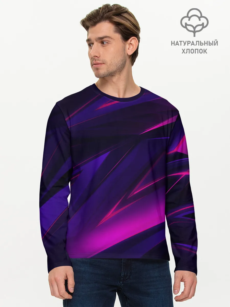 Мужской лонгслив базовый / GEOMETRY STRIPES NEON