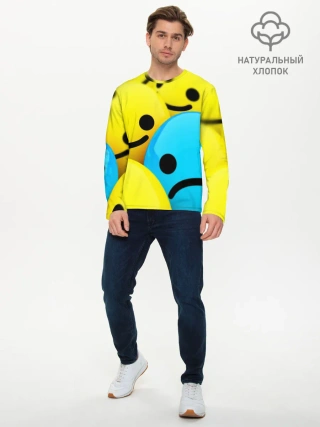 Мужской лонгслив базовый / СМАЙЛИКИ