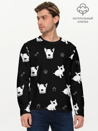 Мужской лонгслив базовый / Английский бультерьер