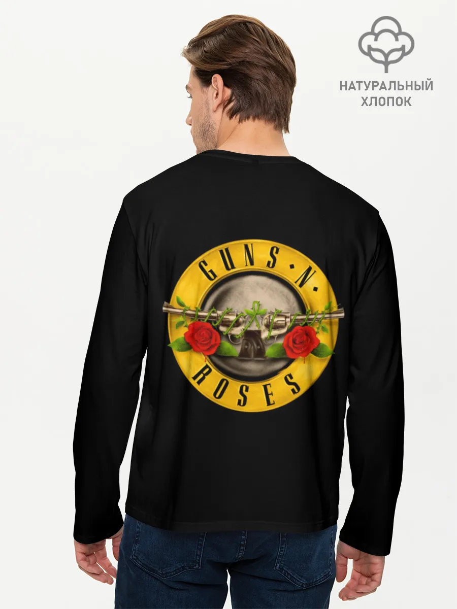 Мужской лонгслив базовый / Guns n roses + Спина