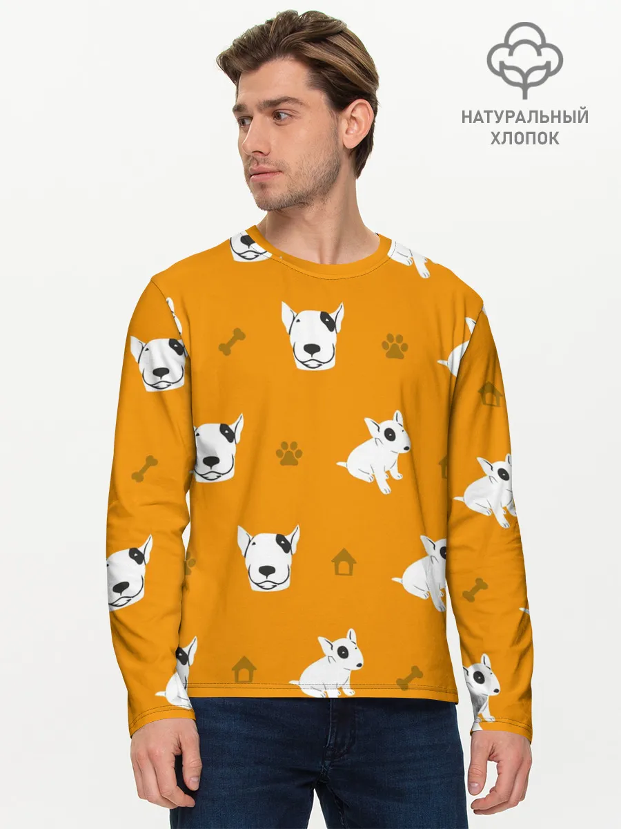Мужской лонгслив базовый / Английский бультерьер