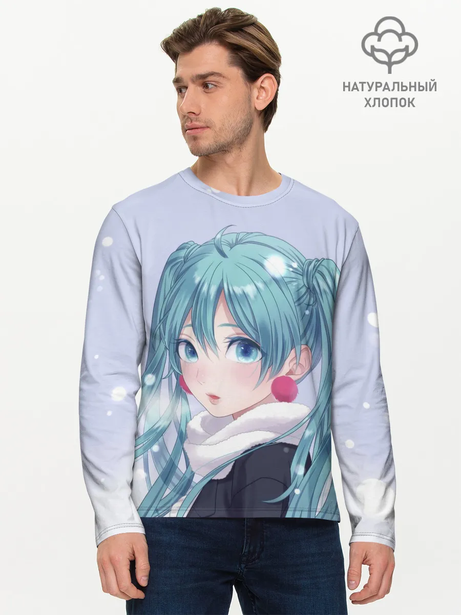 Мужской лонгслив базовый / Hatsune Miku. Winter