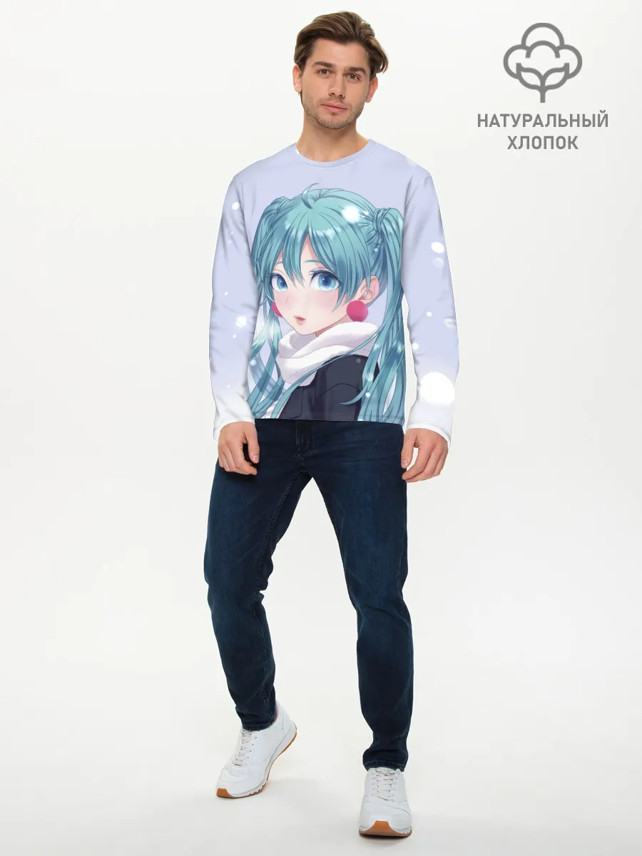 Мужской лонгслив базовый / Hatsune Miku. Winter