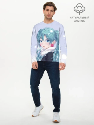 Мужской лонгслив базовый / Hatsune Miku. Winter