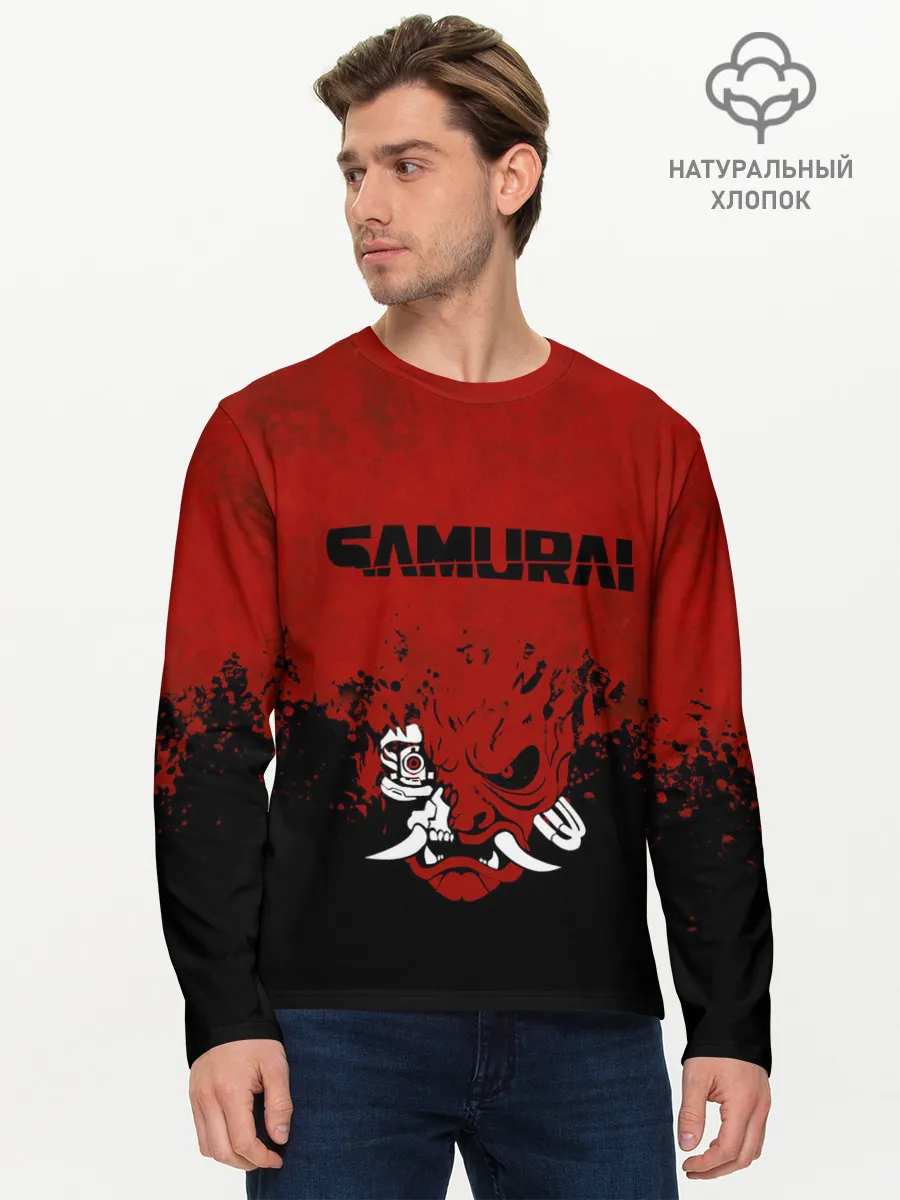 Мужской лонгслив базовый / Cyberpunk 2077 | Samurai.