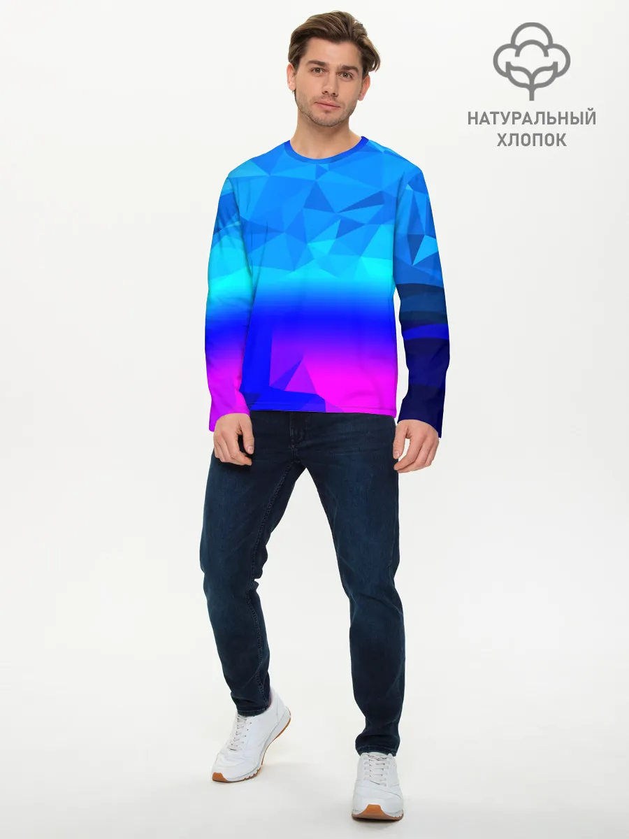 Мужской лонгслив базовый / ABSTRACT NEON